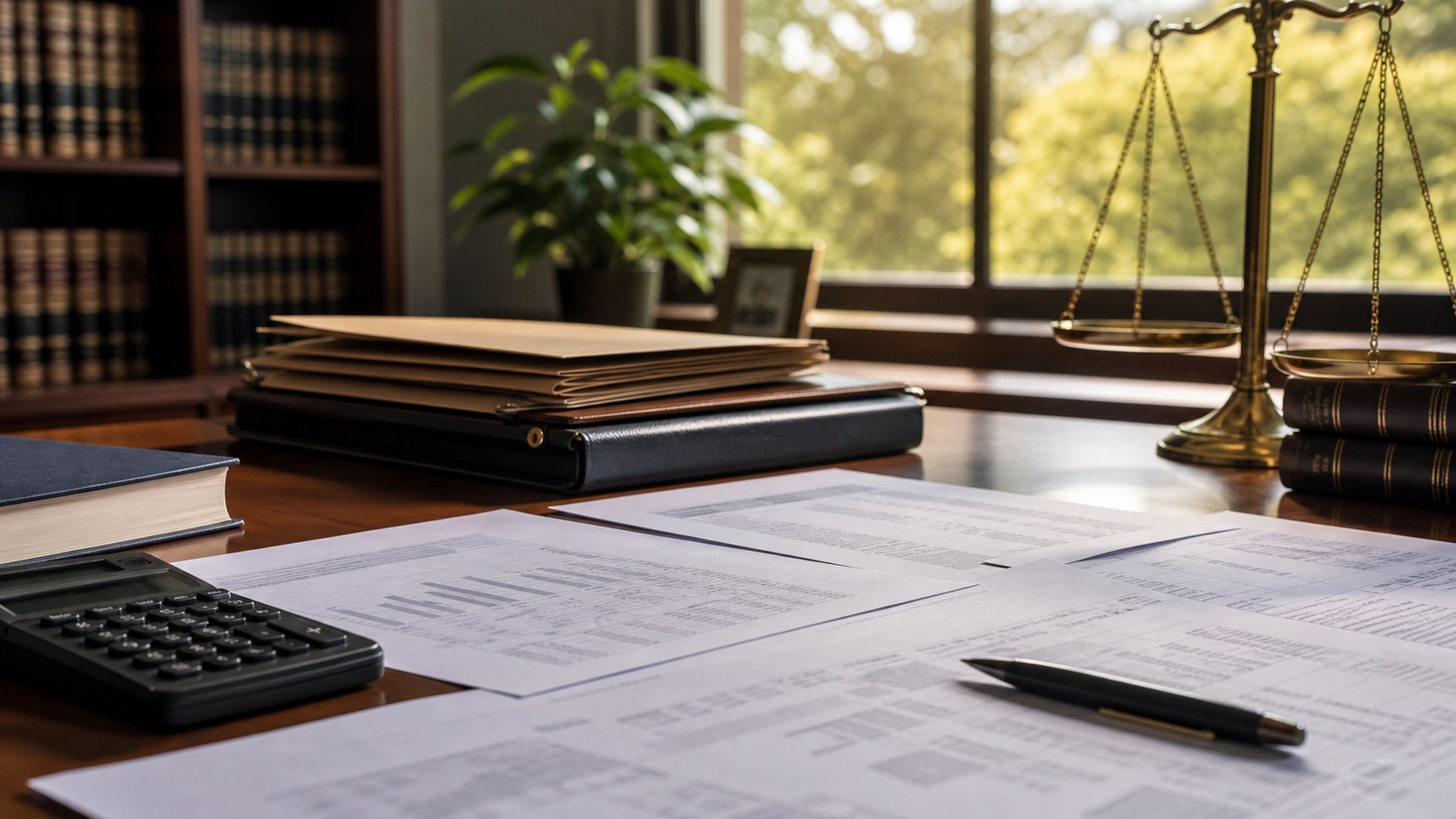 Photorealistic legal office scene for How child support calculations Works: Rights, Rules, and Common Mistakes