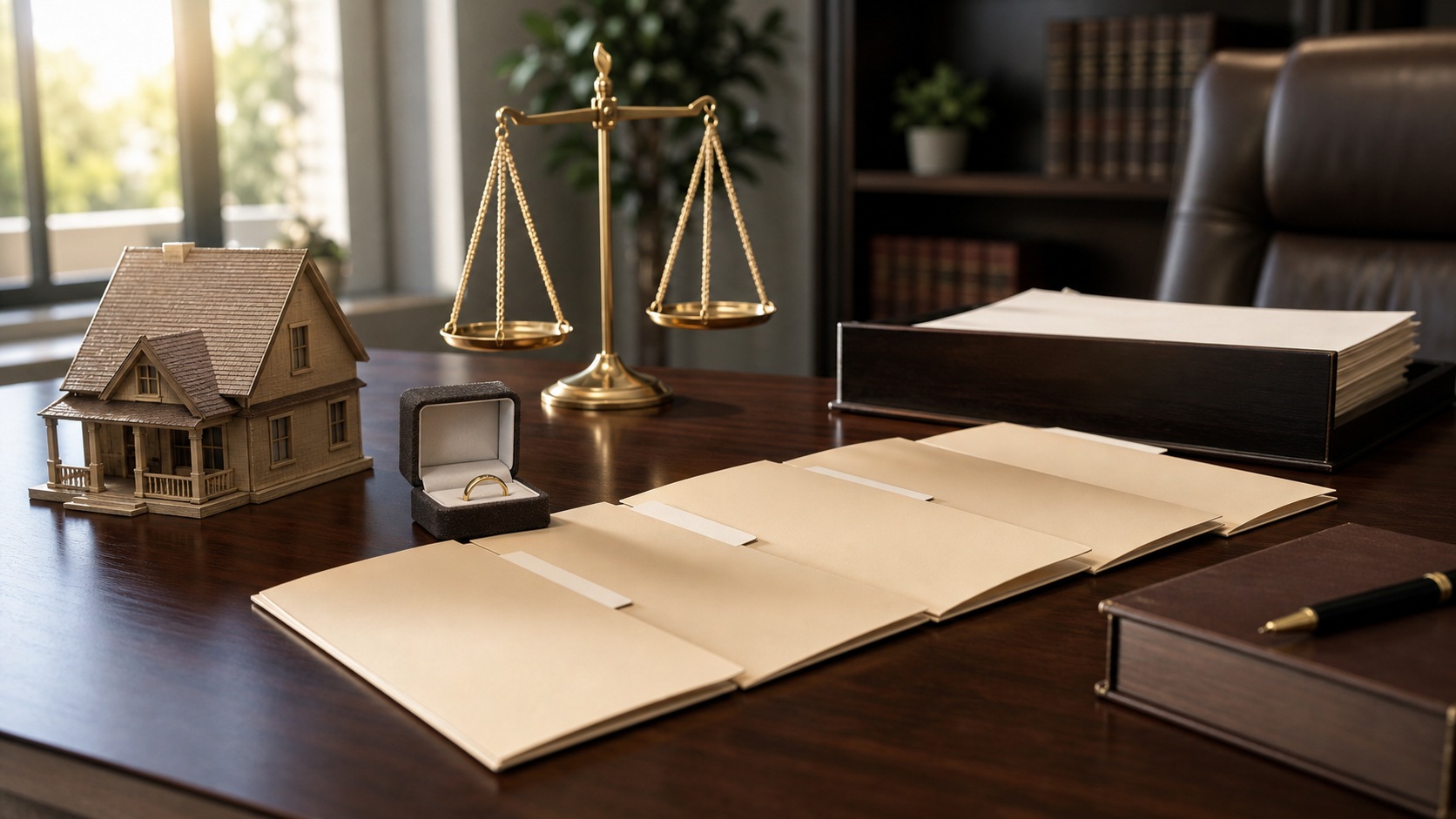Photorealistic legal office scene for Marital Property Division Explained: Key Legal Steps You Should Know