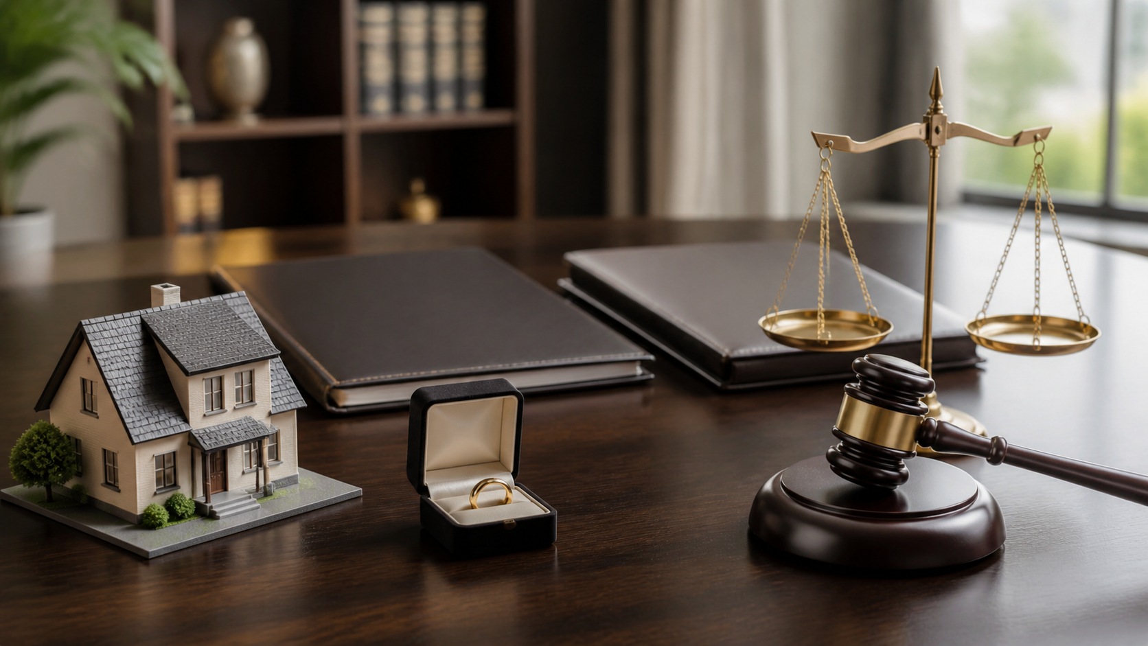 Photorealistic legal office scene for Marital Property Division: What It Means and How the Law Works